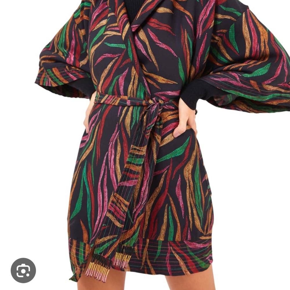 Farm rio NWT shinny zebra mini wrap dress size XS